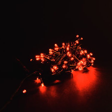 Raudonos spalvos Kalėdinė girlianda, 100 LED