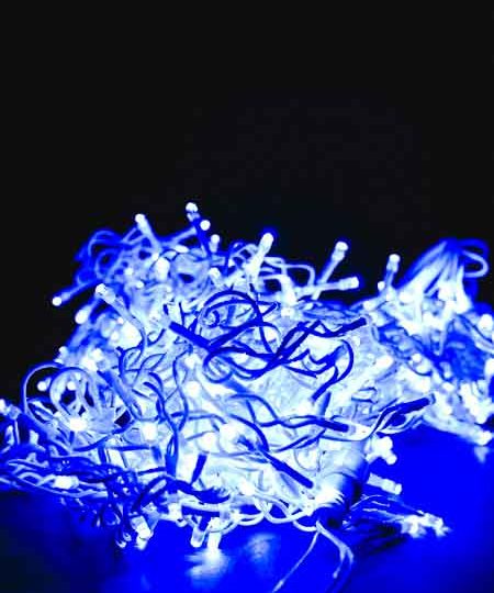 Mėlynos spalvos kabantys varvekliai, 500 LED