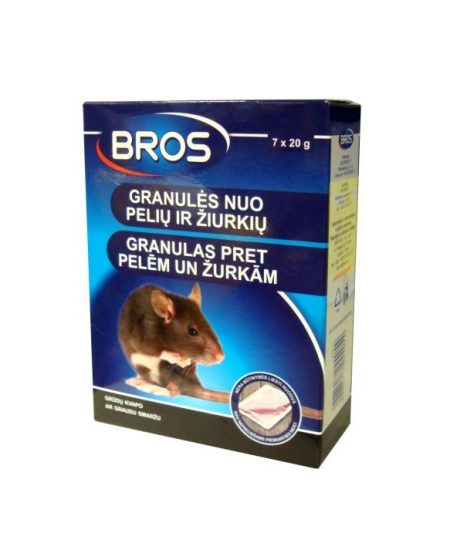 Granulės nuo pelių ir žiurkių BROS, 140g