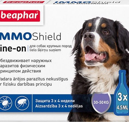 Beaphar Immo Shield lašai didelių veislių šunims (nuo 30 kg) nuo erkių, blusų ir vabzdžių