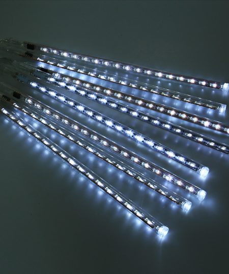 Šaltai baltos spalvos LED girlianda meteorų lietus | 30 cm