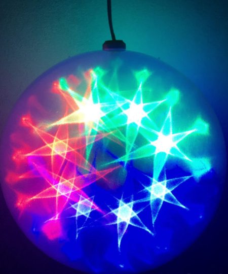 LED 3D šviečiantis kamuolys ROTATING LAMP