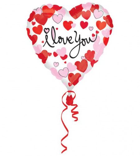 Helio balionas - širdelė I Love You 45 cm