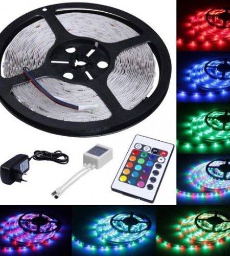LED RGB spalvota juosta - 5 metrai