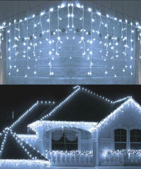 Kabantys lauko varvekliai šaltai baltos spalvos FLASH, 300 LED