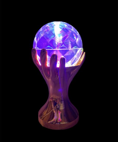 Šviečianti LED lempa auksinė ranka