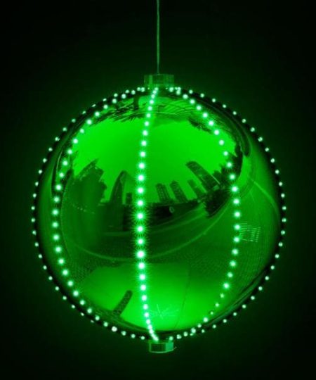 Šviečiantis LED burbulas 15 cm, žalias