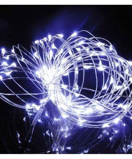 Vielinės lemputės šaltai baltos spalvos su baterijomis, 20 LED