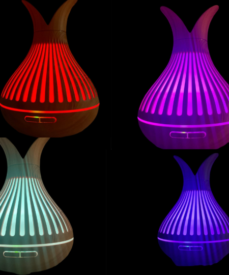 Kvapų difuzorius su LED | medinis 500 ml