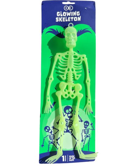 Helovino dekoracija, šviečiantis skeletas